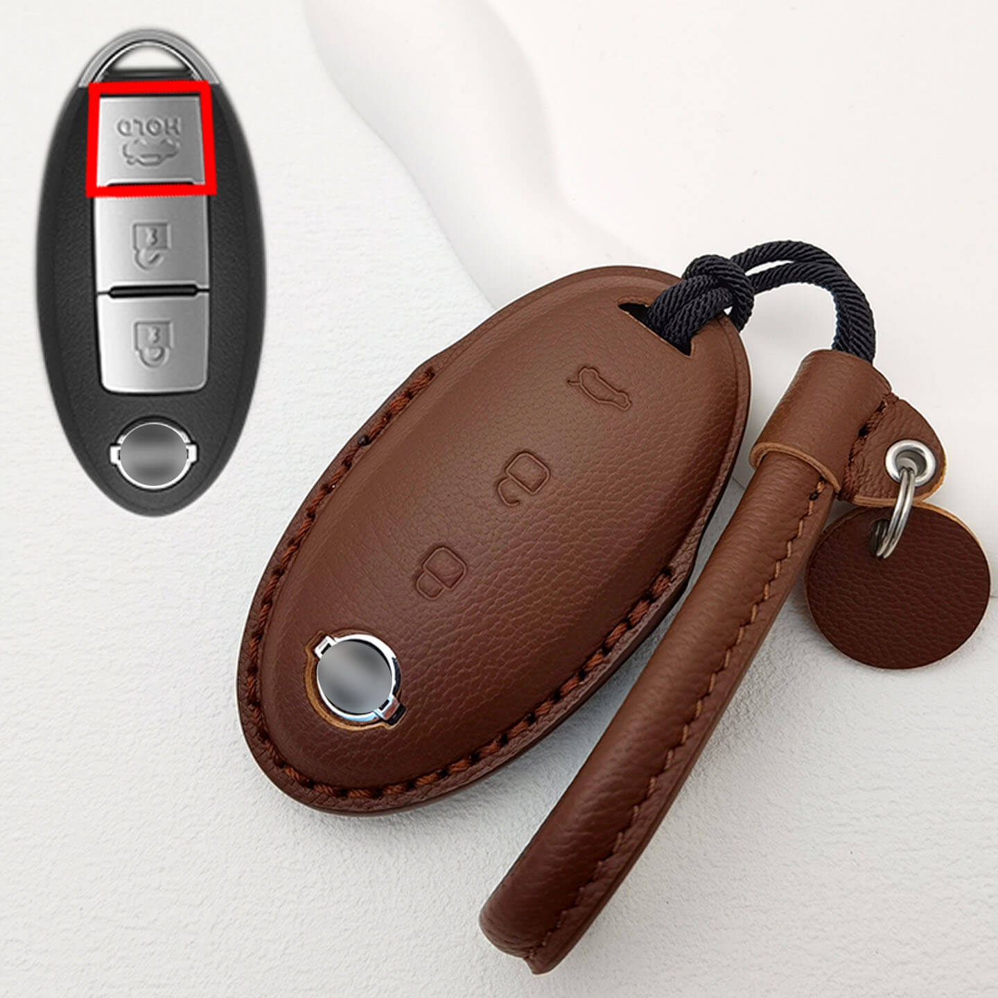 NEW【日産】エレガントオーバルレザースマートキーケース〔Aタイプ〕