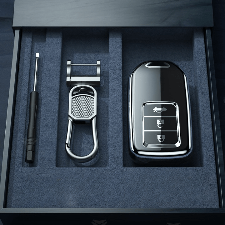 NEW【ホンダ】バックル付きメタルモノクロキーケース 〔Aタイプ〕