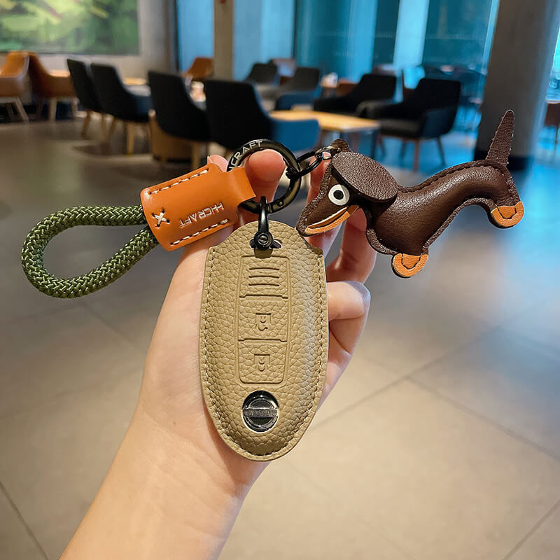 NEW【日産】うちの子チャーム［ダックス］レザースマートキーケース〔Aタイプ〕