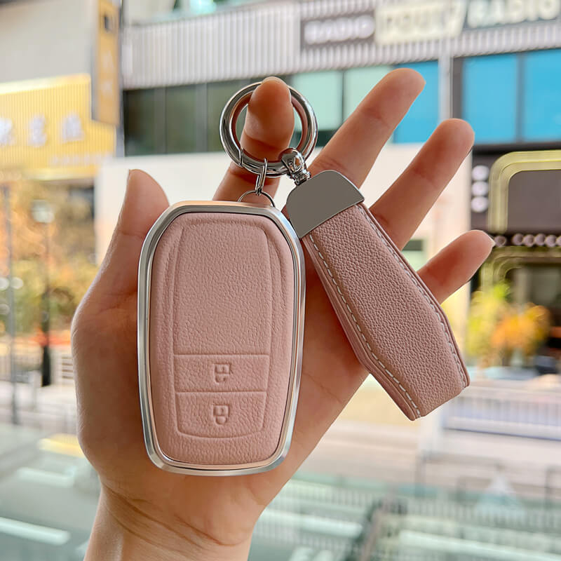 プリウス60系/クラウン220系など対応｜アルミ×レザーのスマートキーケース【トヨタ車用】