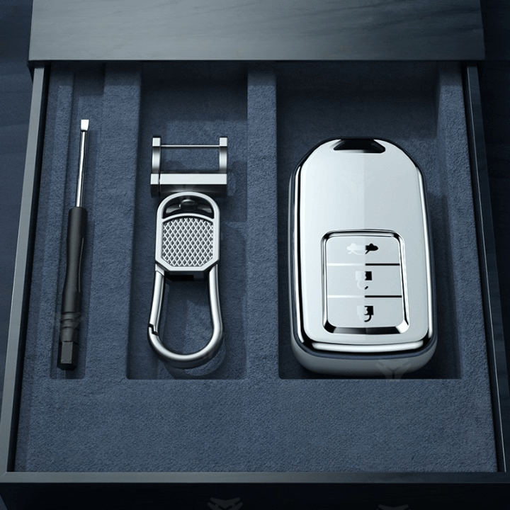 NEW【ホンダ】バックル付きメタルモノクロキーケース 〔Aタイプ〕