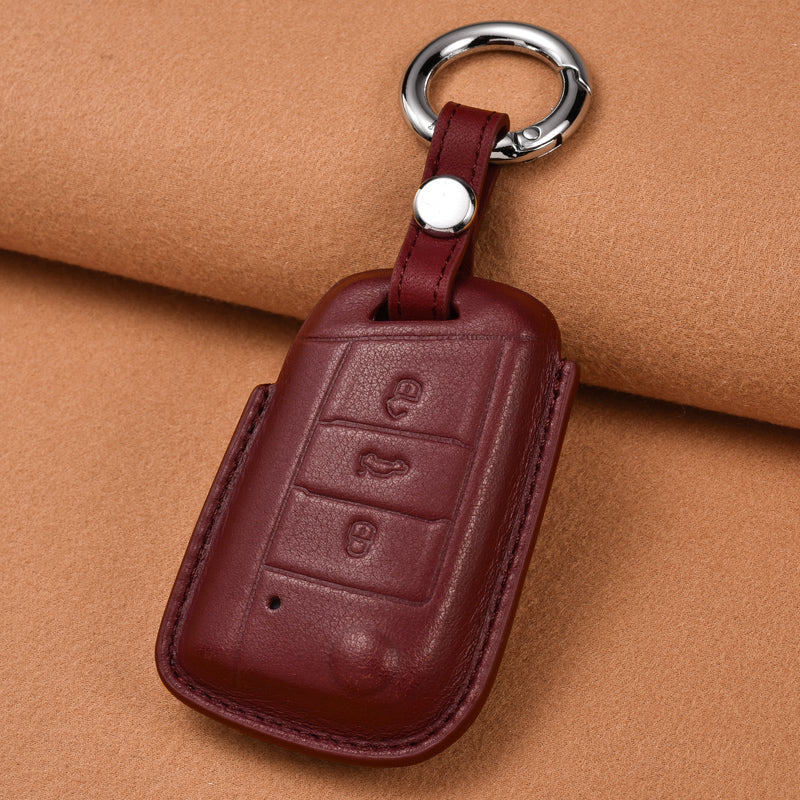 【フォルクスワーゲン】キーリング付きレザースマートキーケース Volkswagen〔Aタイプ〕