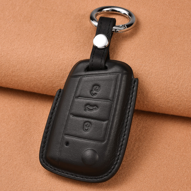 【フォルクスワーゲン】キーリング付きレザースマートキーケース Volkswagen〔Aタイプ〕