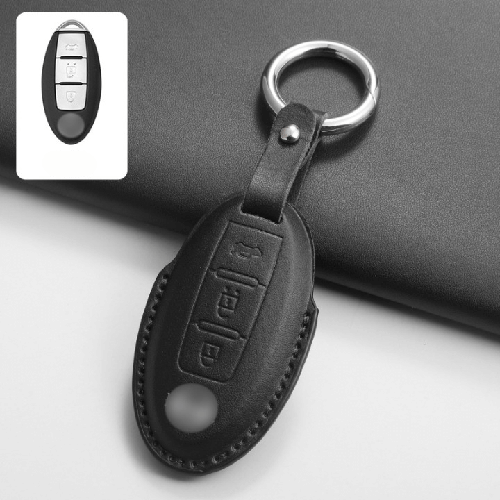 NEW【日産】オーバルデザインレザースマートキーケース〔Aタイプ〕