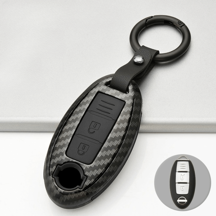 【日産】キーリング付きカーボンスタイルキーケース〔Aタイプ〕