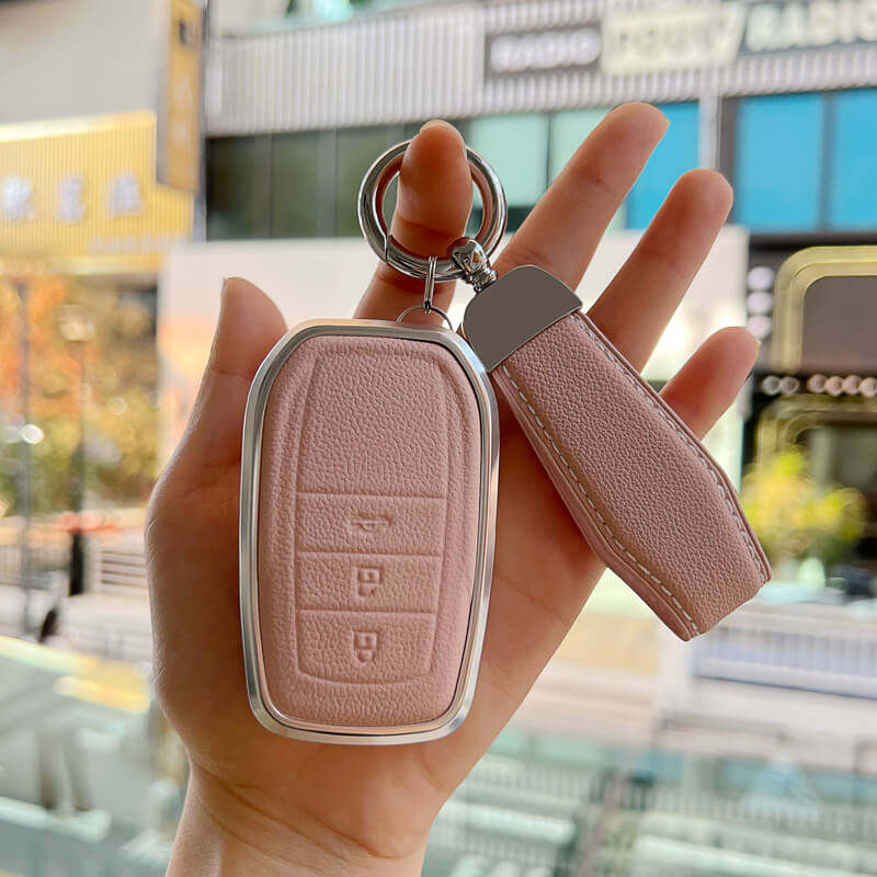 プリウス60系/クラウン220系など対応｜アルミ×レザーのスマートキーケース【トヨタ車用】