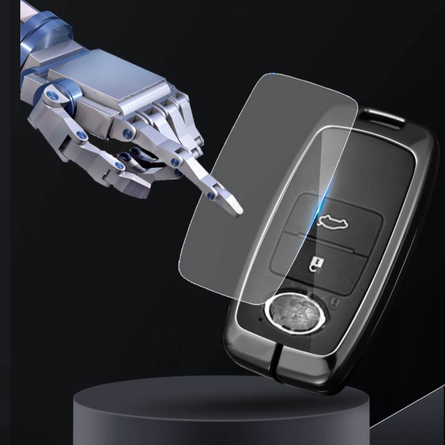 NEW【ダイハツ】シルバーカバーレザースマートキーケース〔Cタイプ〕