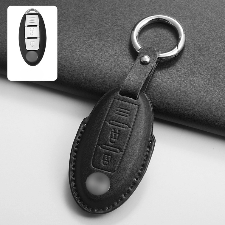 NEW【日産】オーバルデザインレザースマートキーケース〔Aタイプ〕