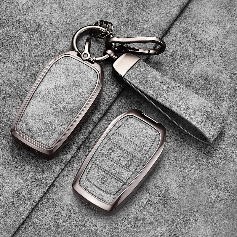 【トヨタ】ストラップ&バックル付きスウェードキーケース〔Eタイプ〕