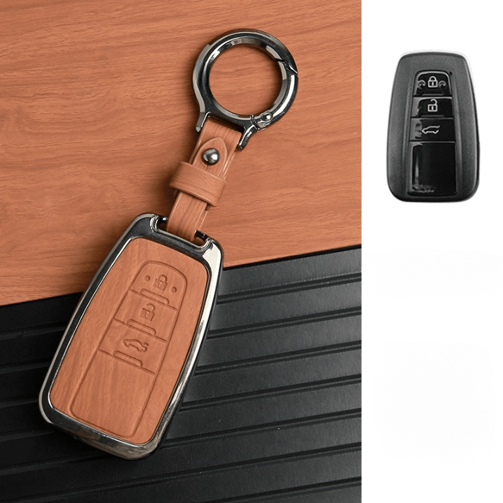 NEW【トヨタ】ウッドデザインレザースマートキーケース〔Fタイプ〕