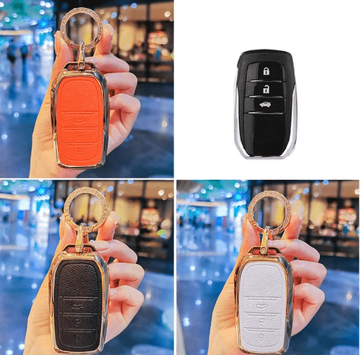 【トヨタ】ゴールドフレームプレミアムカラーレザースマートキーケース〔Eタイプ〕